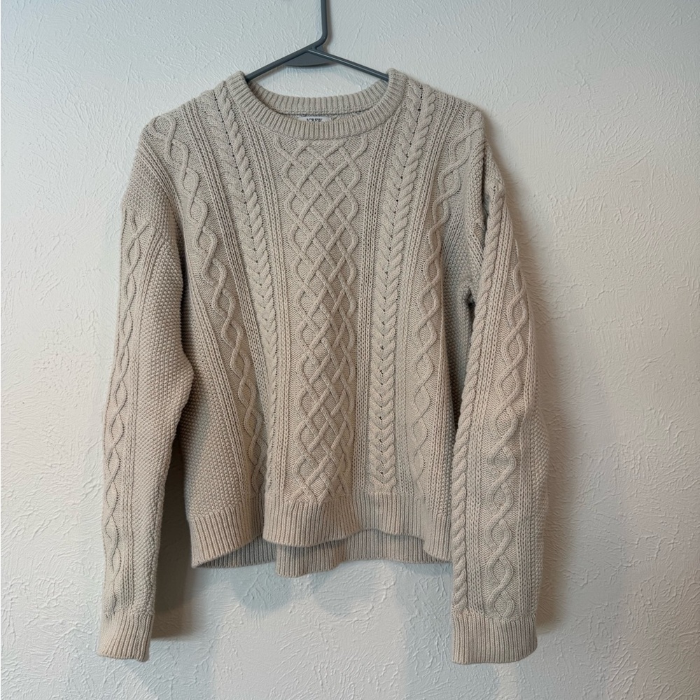 J. Crew women’s cream Cable Knit Crewneck Sweater